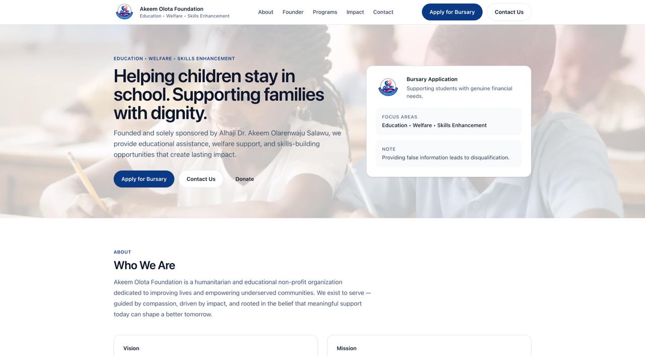 Akeem Olota Foundation